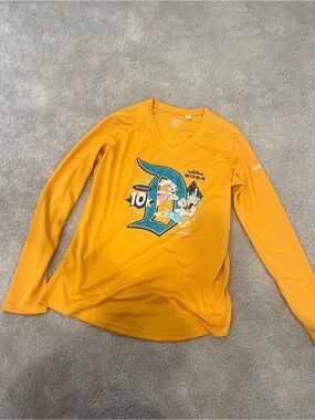 Disney Mustard Yellow RunDisney V-Neck Performance Athletic Shirt